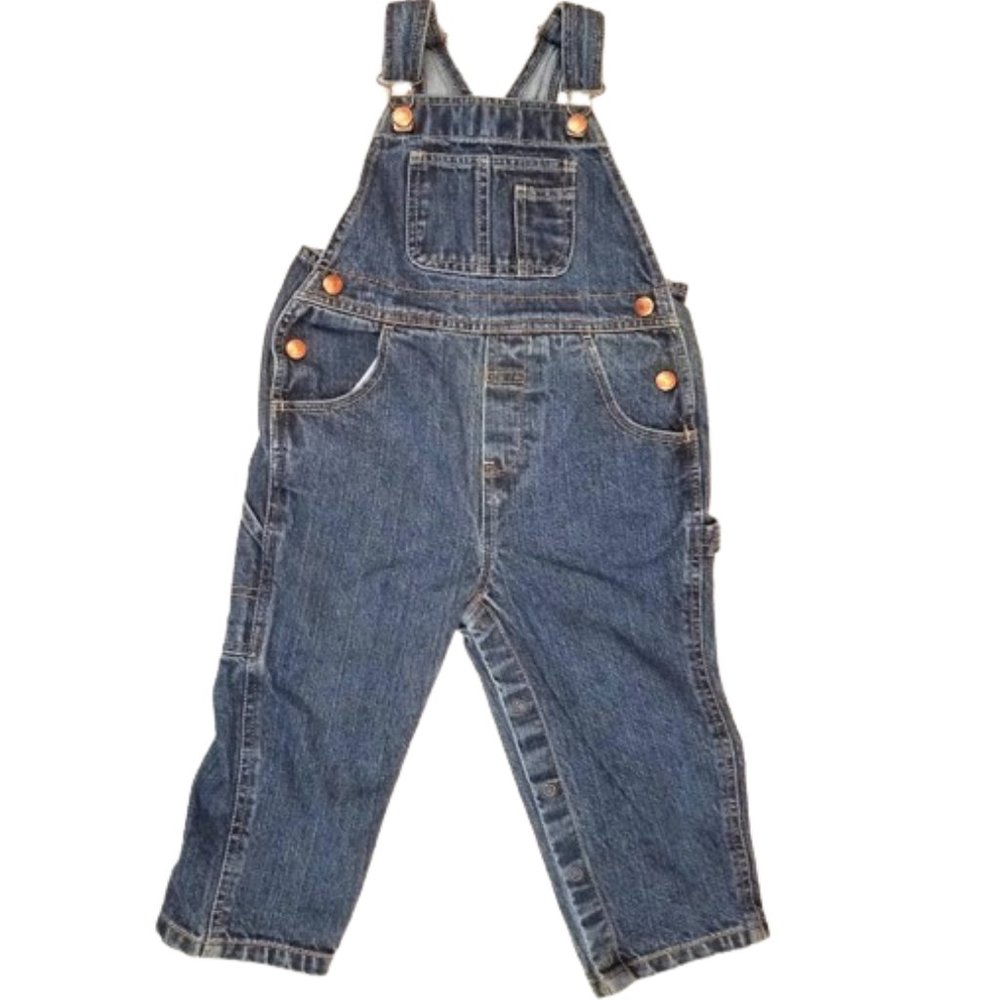 Vintage BABY GAP Blue Jean Bib Overalls 100% Cotton - Toddler Boy's 2